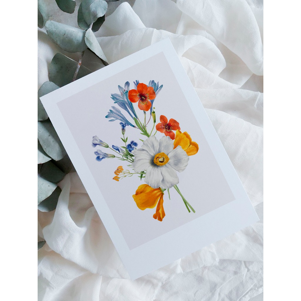 kit cartão com ilustração botânica A6