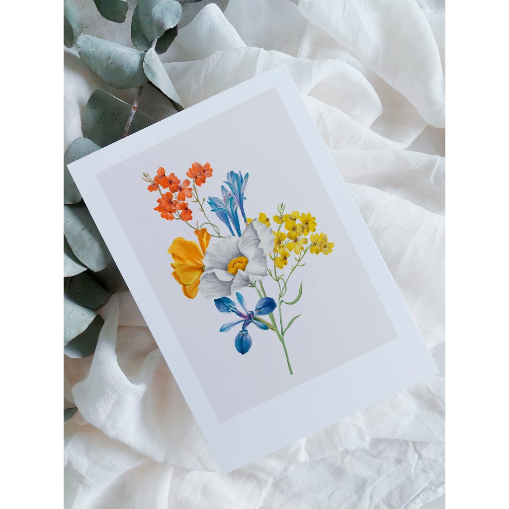 kit cartão com ilustração botânica A6