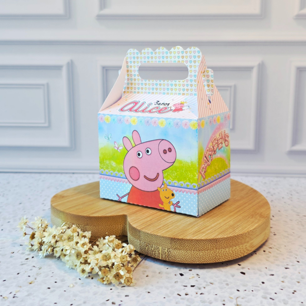 Maletinha Kit Festa Aniversário  Peppa Pig Caixinhas Personalizadas Lembrancinhas para Festas ( PEGUE E MONTE)