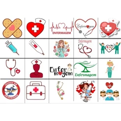 kit 20 adesivos Enfermagem