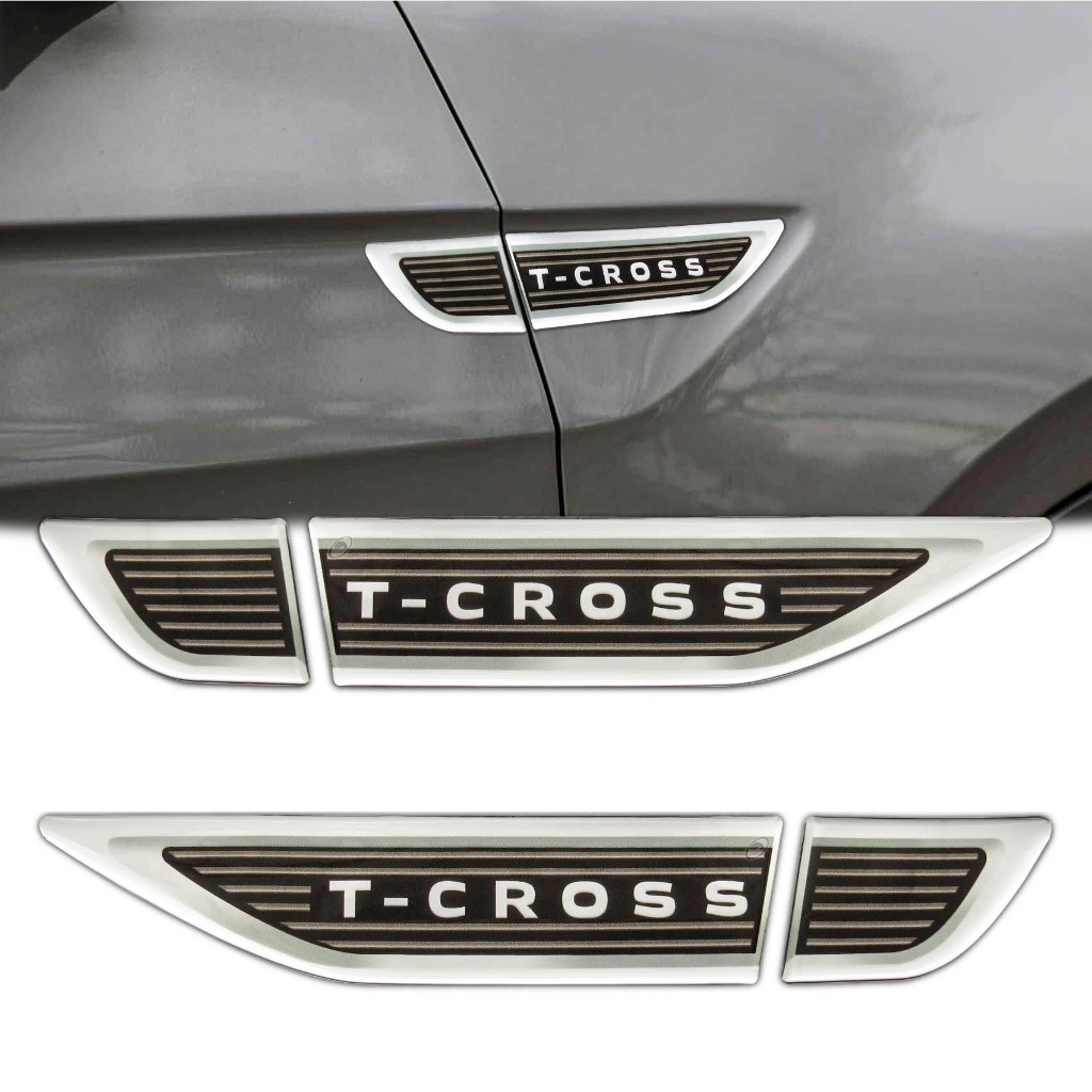 Par Emblema Adesivo Resinado Lateral Porta Vw T-Cross