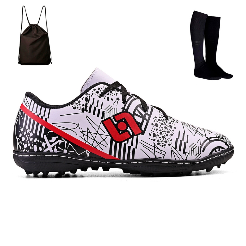 Kit Chuteira Masculina Society Campo Sintetico Futebol Costurada + Mochila e Meiao em Oferta na Shopee