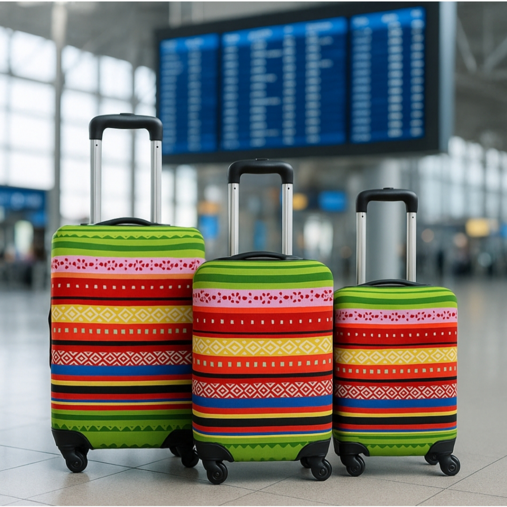 Capa de Segurança para Mala de Viagem Estampada Tropical Cores Vivas Tecido Lavável Proteção de Violação Segurança