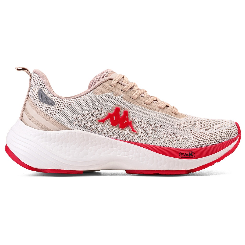 Tênis Kappa Pulse Feminino Masculino Original Bege Vermelho Casual Confortável Macio - Sports & Outdoors