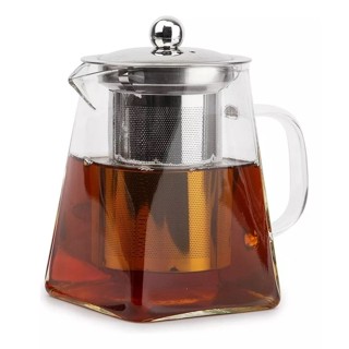 Chaleira com alça - Vidro Borossilicato direto ao fogo - Com Infusor Inox 550ml - Mori em Oferta na Shopee
