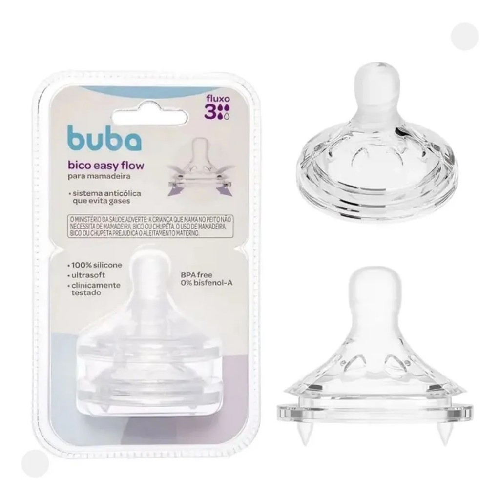 Bico Para Mamadeira Easy Flow Fluxo 3 Buba 18794