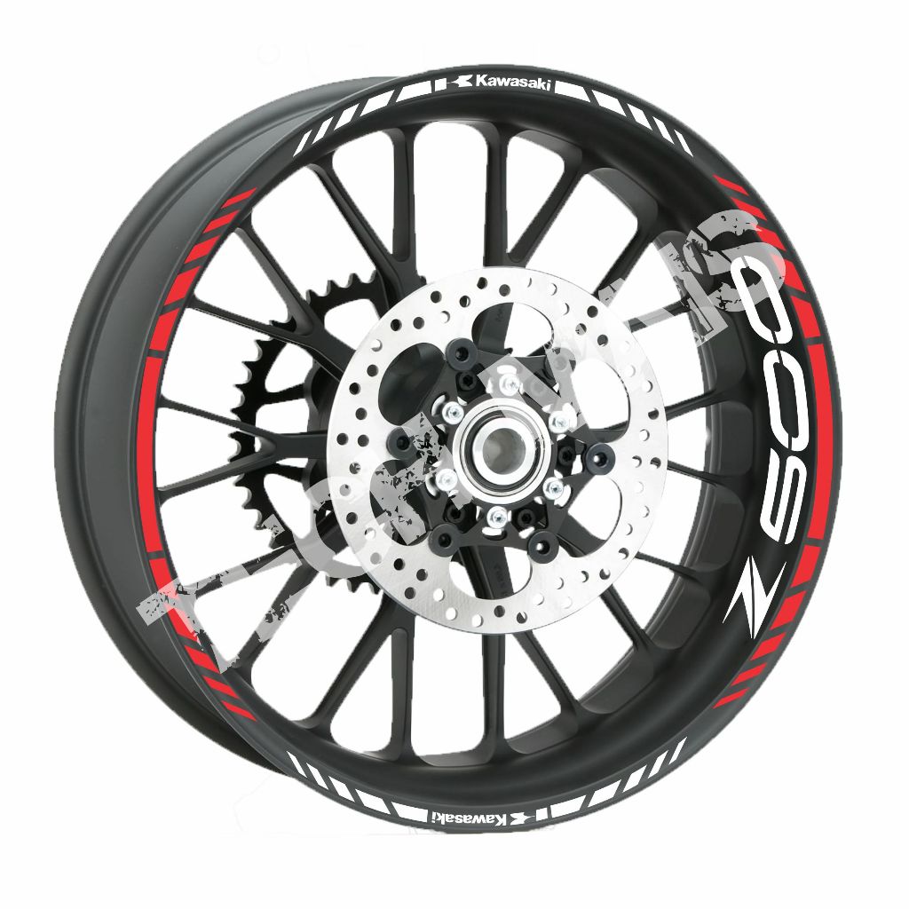 Kit Refletivo de Adesivos para Rodas e Frisos para Moto Kawasaki Z500 Z 500 Refletivo todos os anos.