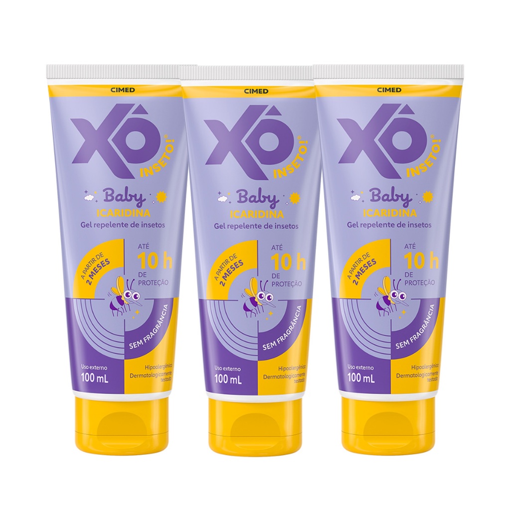 Kit 3 Und Repelente Xô Inseto Baby Icaridina Gel 100ml - Health