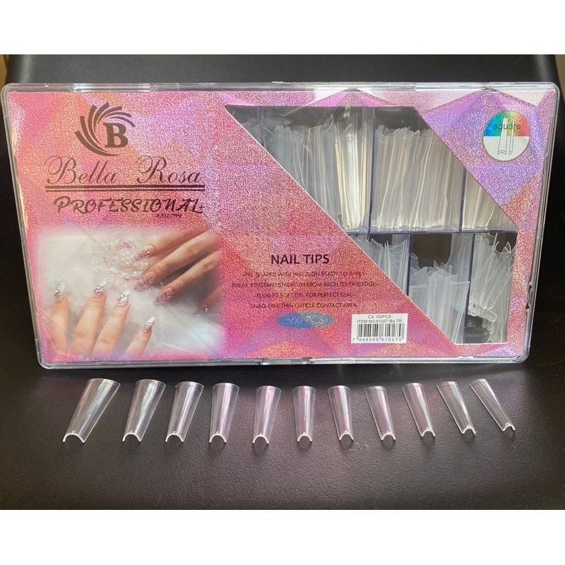 Unha tips bailarina extra longa com 500 (transparente e leitosa)