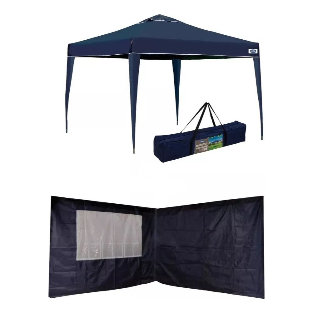 Gazebo Tenda Sanfonada Praia Feira 2 Paredes Laterais MOR X‑Flex Articulada Sanfonado