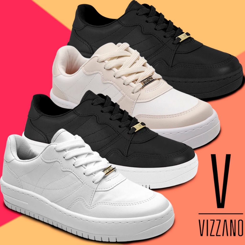 Tênis Vizzano Feminino Casual Plataforma Macia Moda Passeio Leve Ultra Conforto Flatform P...