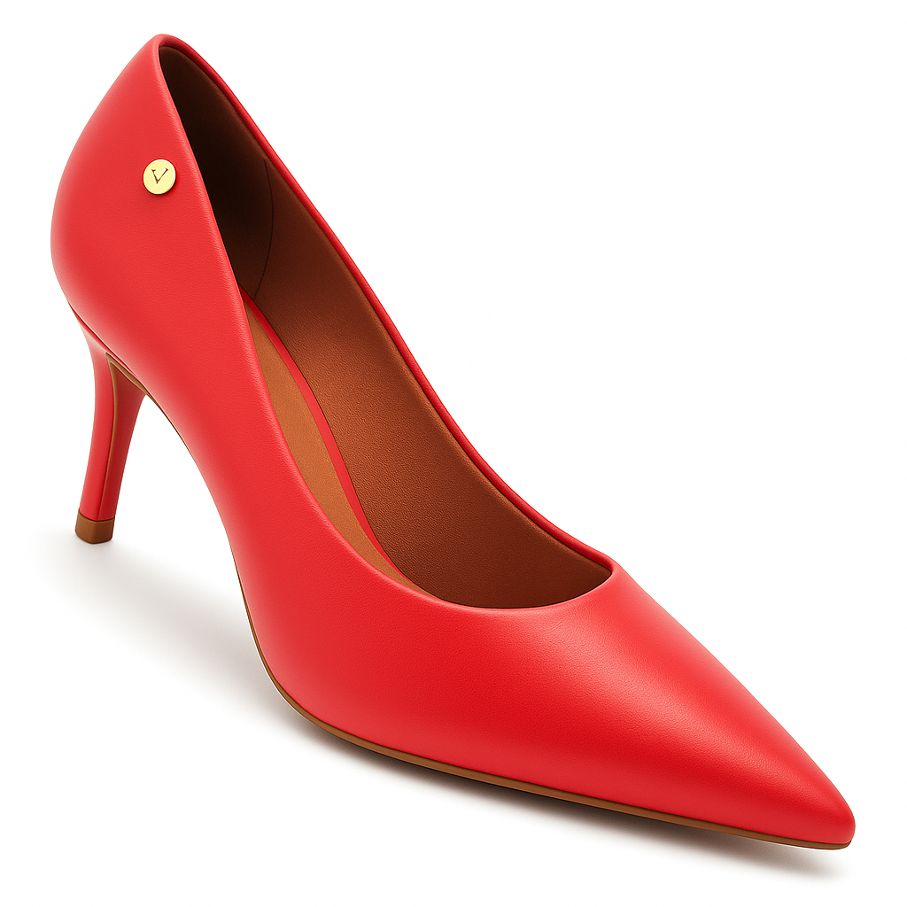 Scarpin Vizzano Feminino Salto Baixo Fino Macio Original 1185 Vermelho em Oferta na Shopee