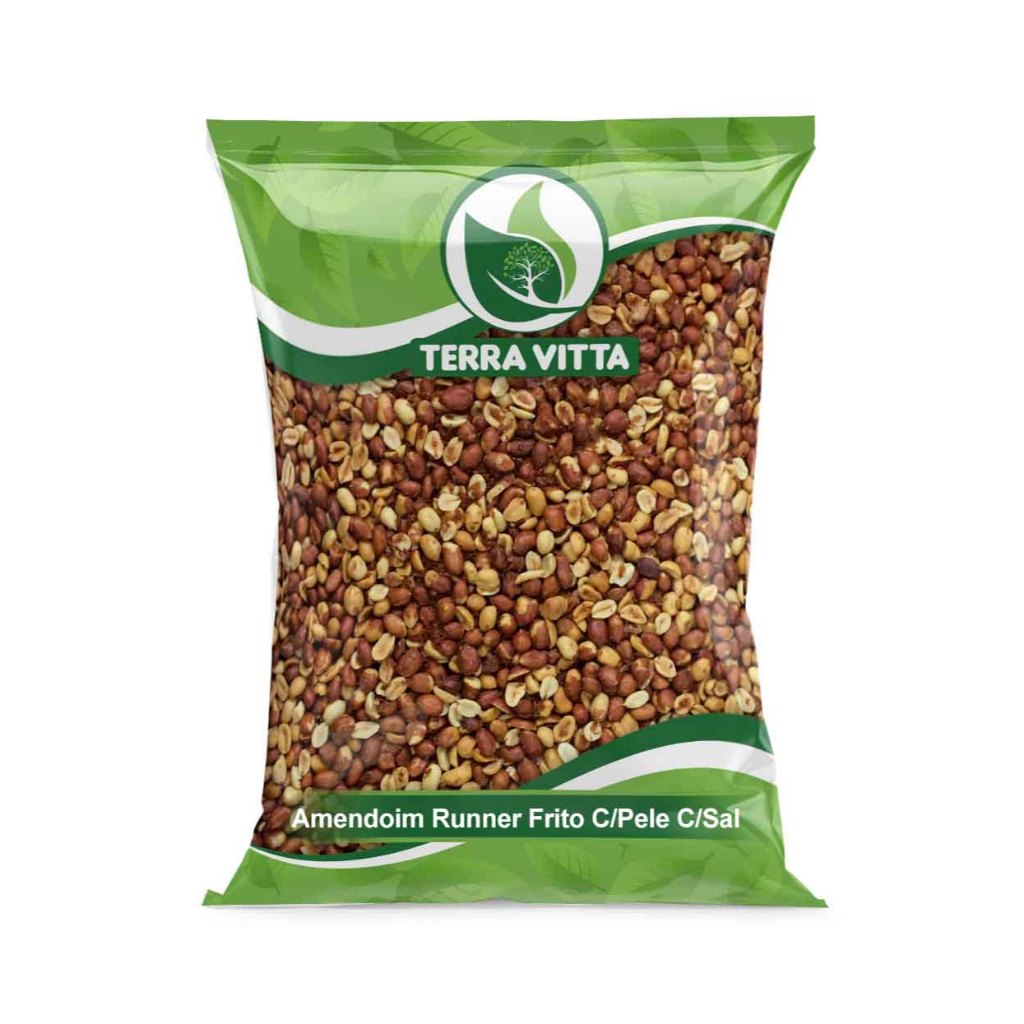 Amendoim Runner  Frito Com Pele Com Sal 1Kg - Food & Beverages