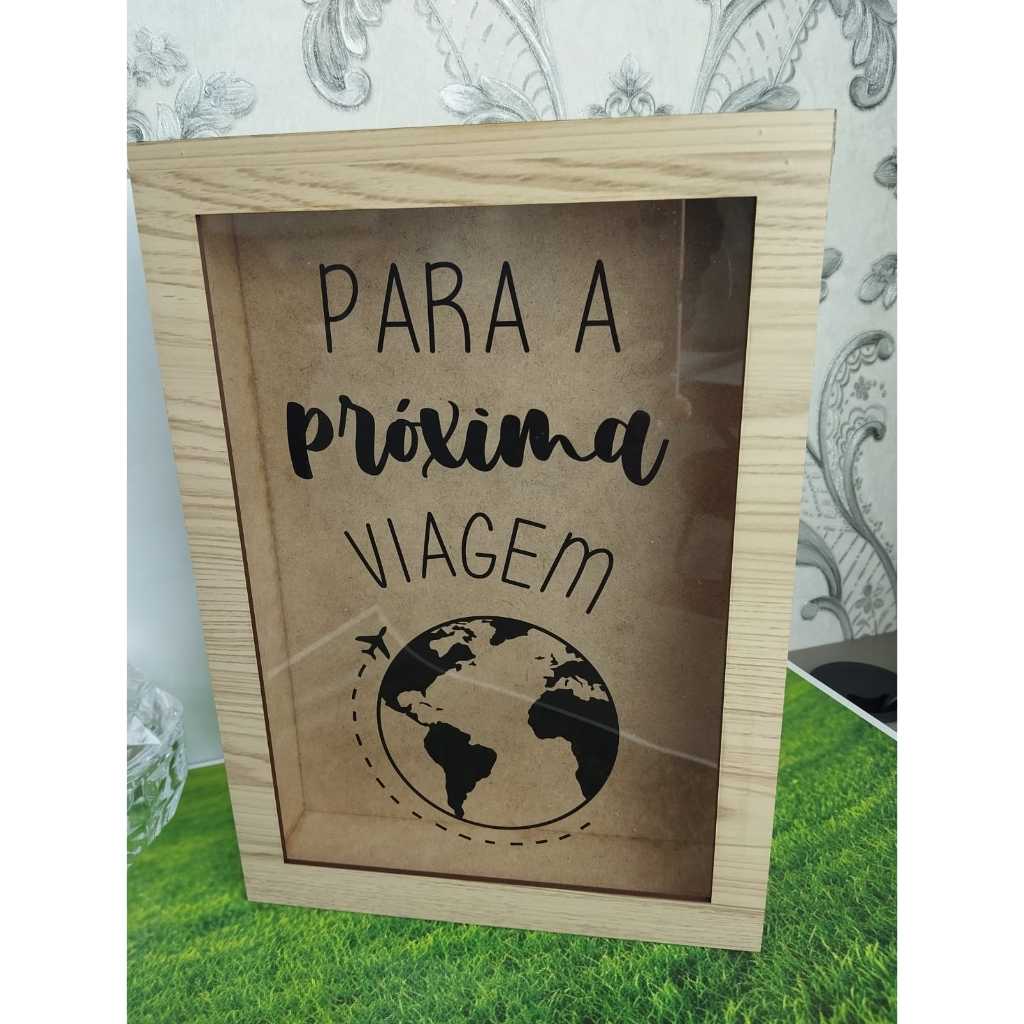 Quadro Porta Dinheiro Cofre Moedas Rolhas Impressão Uv Acrílico Decoração Personalizado