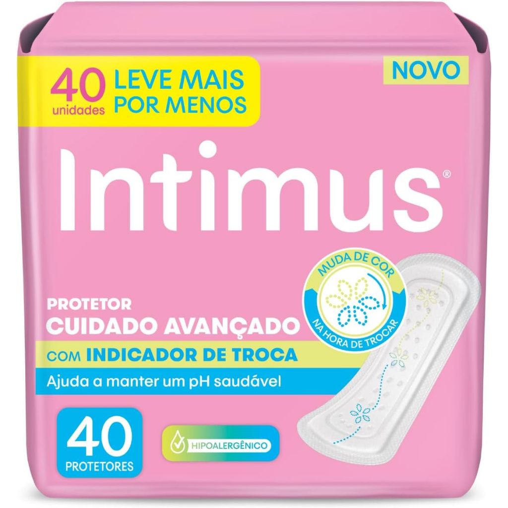 Protetor Diário Intimus Cuidado Avançado Sem Abas 40 Unidades em Oferta na Shopee