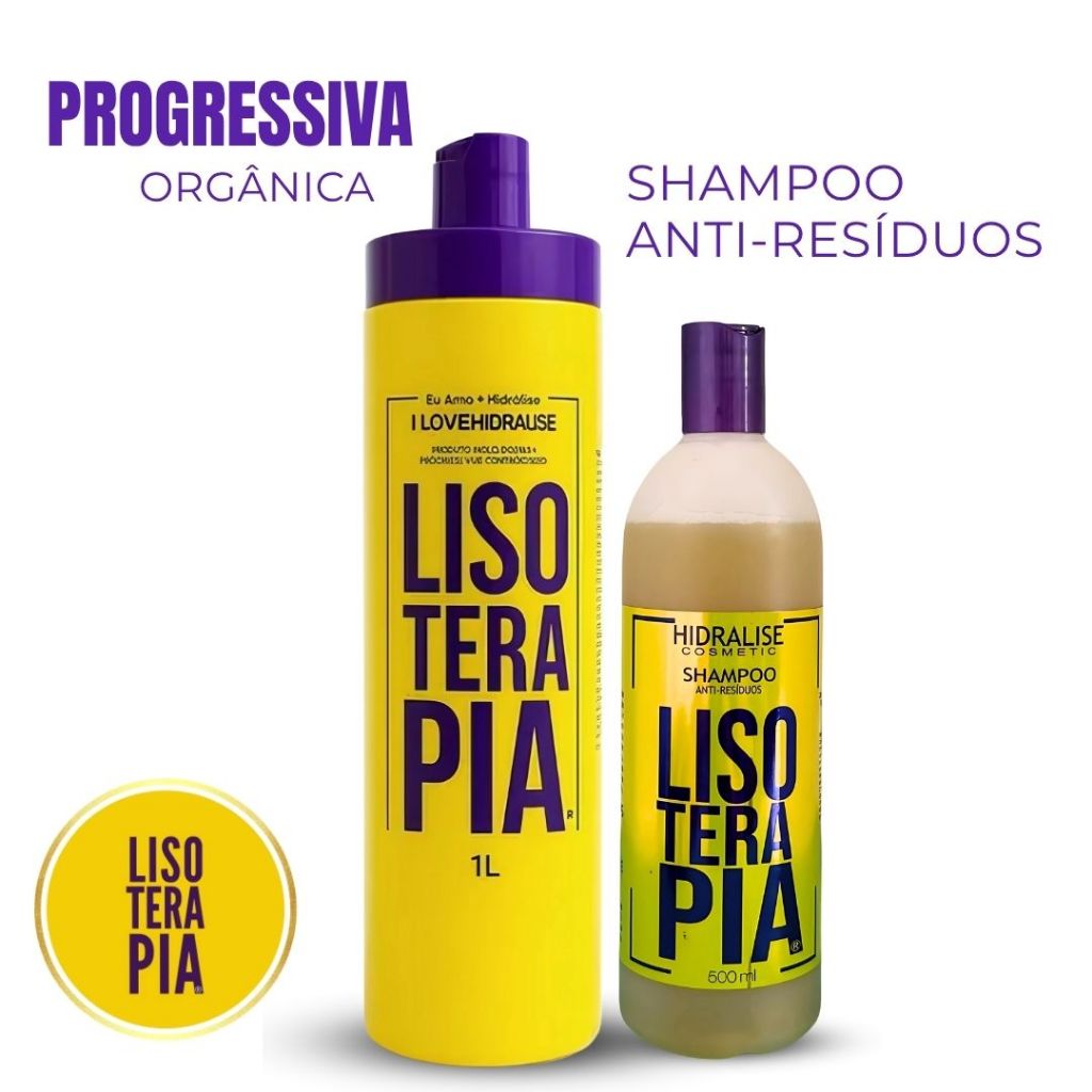 Kit Lisoterapia Progressiva Sem Formol + Shampoo Anti-Resíduos Hidralise Profissional em Oferta na Shopee
