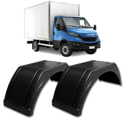 Kit com 2 paralamas plástico para veículos VUC rodeiro simples - Iveco Daily, HR, Bongo, Sprinter ou similares