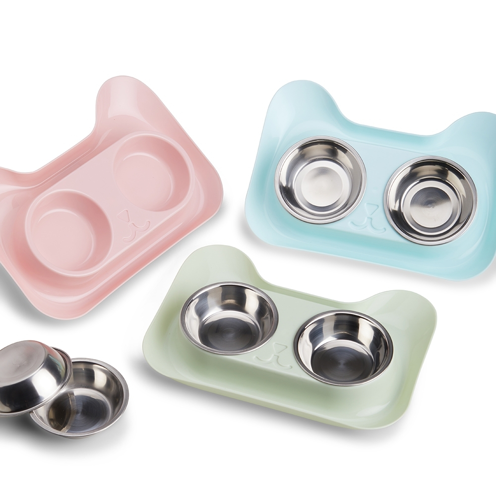 Tigela Dupla de Luxo para Cães e Gatos de Aço Inox Bebedouro/Comedouro em Oferta na Shopee