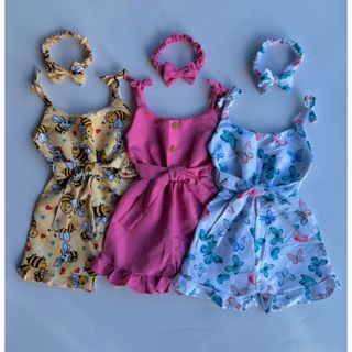Kit Roupa Infantil Menina | Macaquinho 1, 2, 3 ANOS em Oferta na Shopee