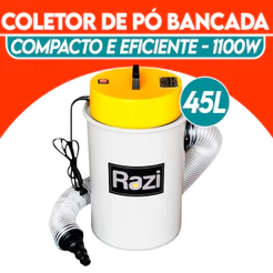 Coletor De Pó Máquina Bancada 1100w 45 L Rz-c100 Razi 127v/ 220v