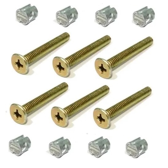 Parafuso Com Porca Cilíndrica Para Montagem de Berço Cama 1/4 x 9 cm Kit Com 10 Peças em Oferta na Shopee