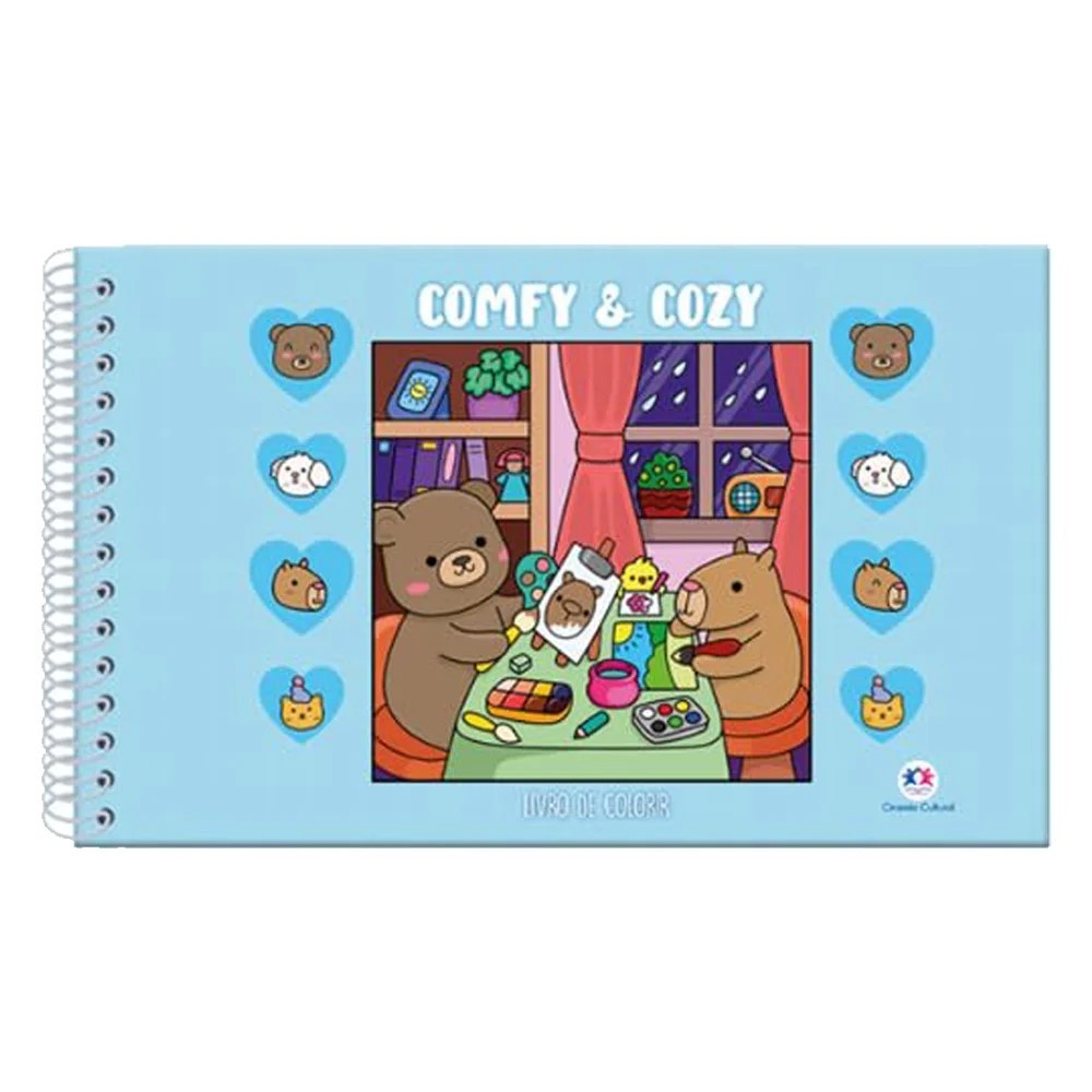 Livro de Colorir - Comfy and Cozy Azul - Capa Dura