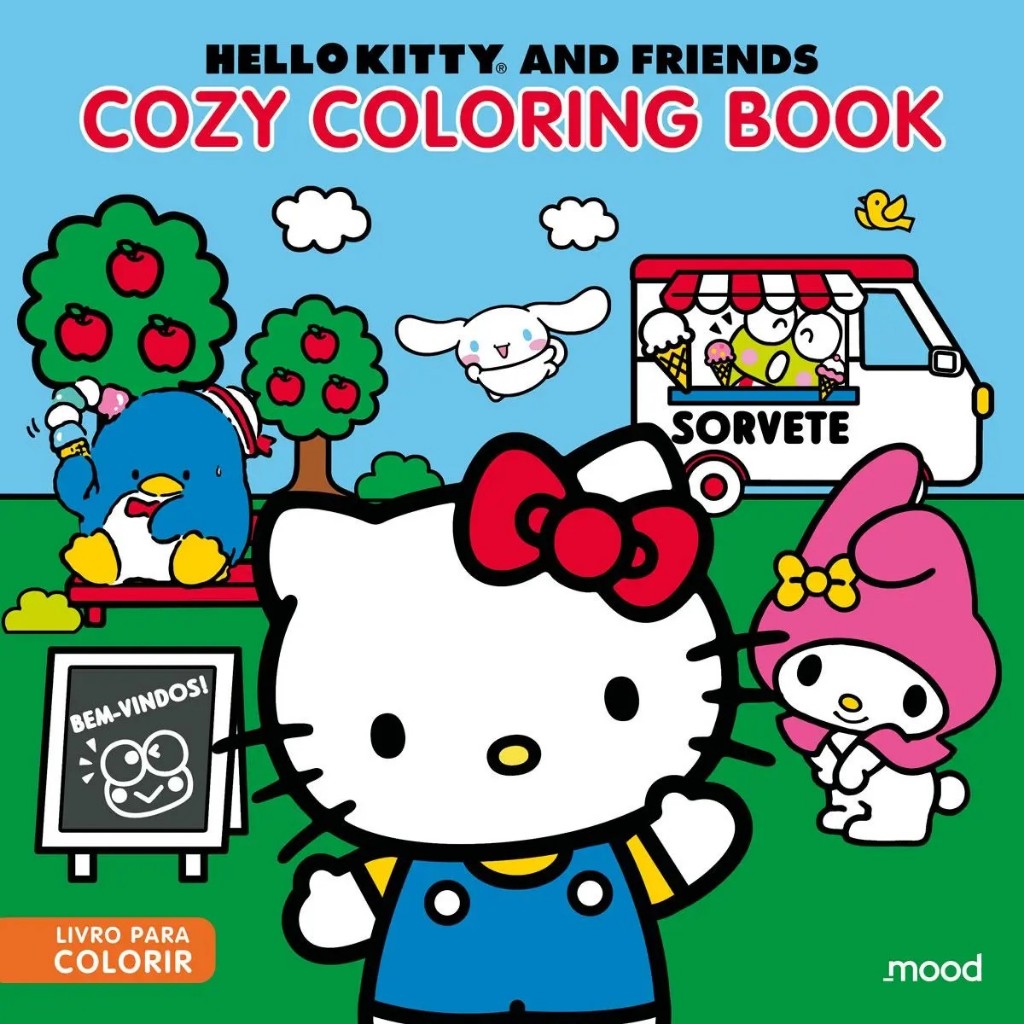 Livro de Colorir Hello Kitty Cozy Coloring Book – 48 pág - Azul em Oferta na Shopee