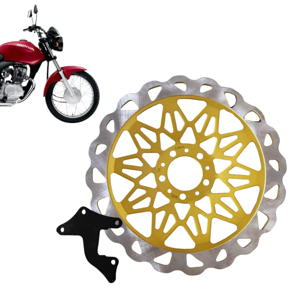 Disco Discão Freio Dianteiro 320m Esportivo Dourado Cg 150 Cg 125 Over Size 2004 A 2008 em Oferta na Shopee