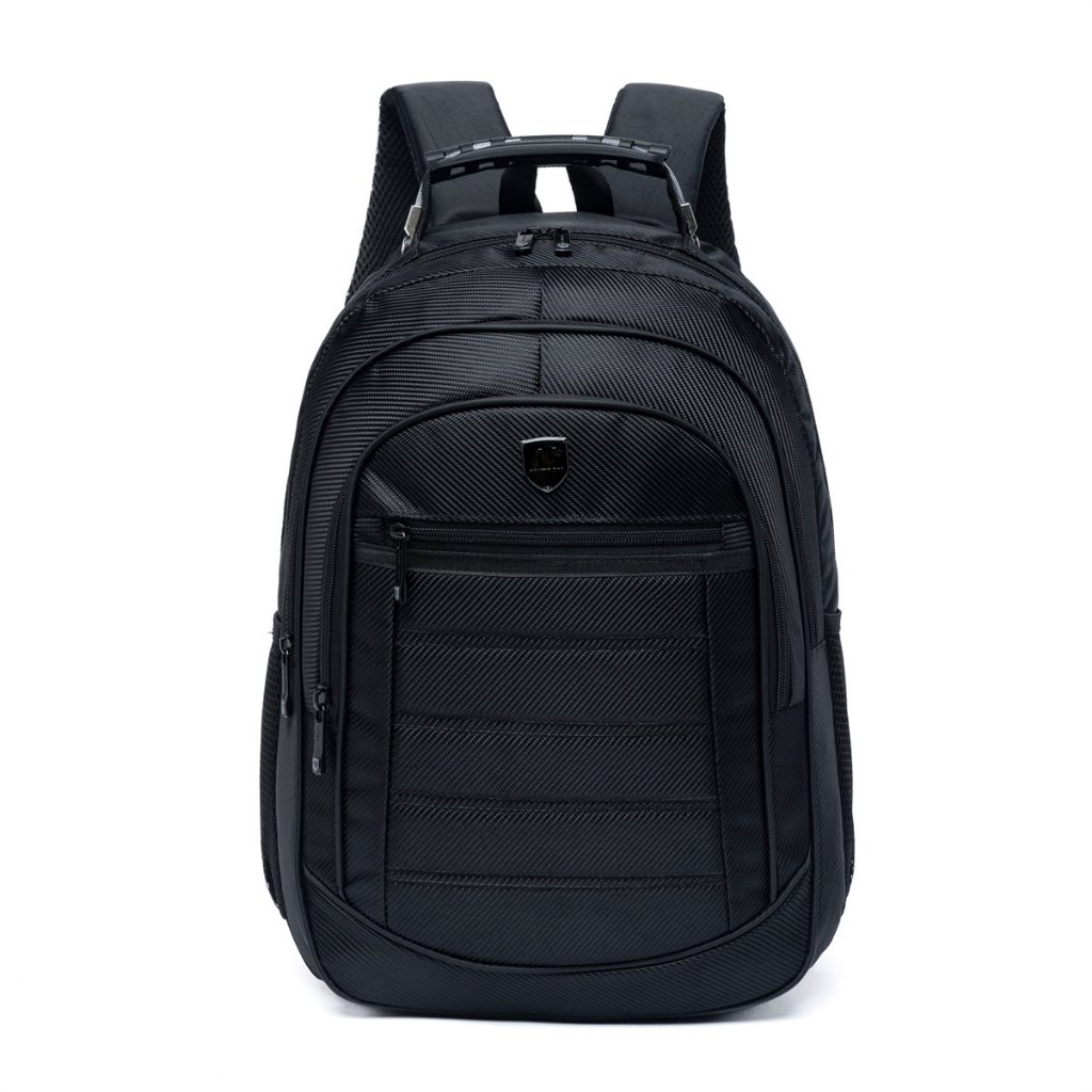 Mochila Executiva Masculina Espaçosa Preta Resistente Cor Preto Desenho Liso