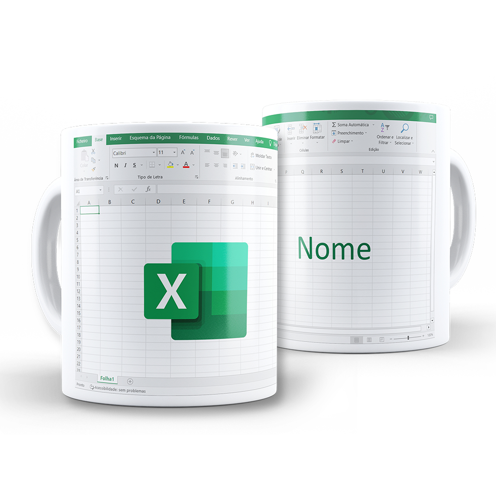 Caneca Microsoft Excel Personalizada Com Nome