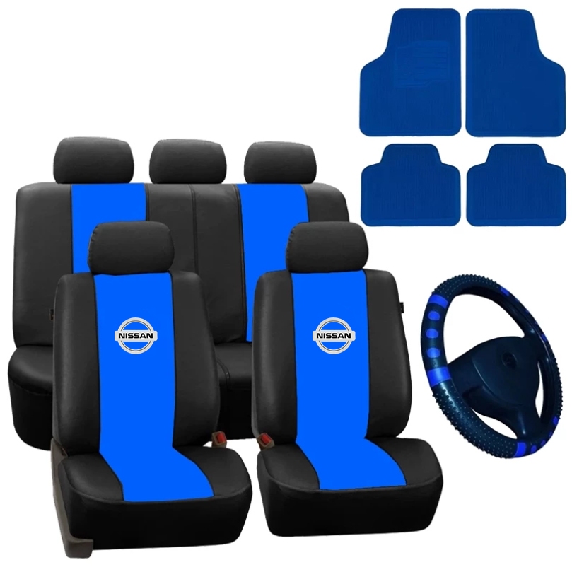 Kit Capa Banco Tapete Volante Versa Detalhes Azul Esportivo em Oferta na Shopee