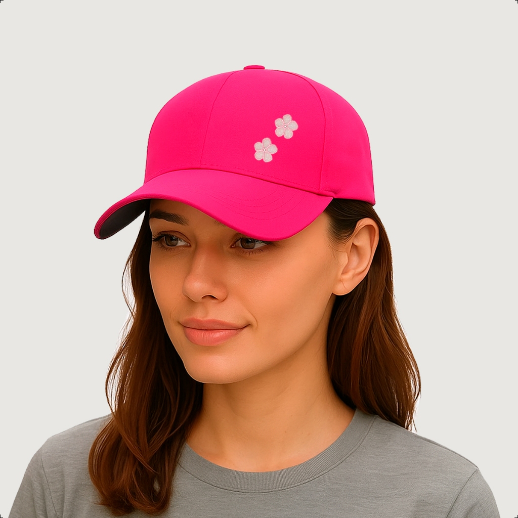Boné Rosa Pink Unissex Feminino Masculino Liso Aba Curva Personalizado Bordado