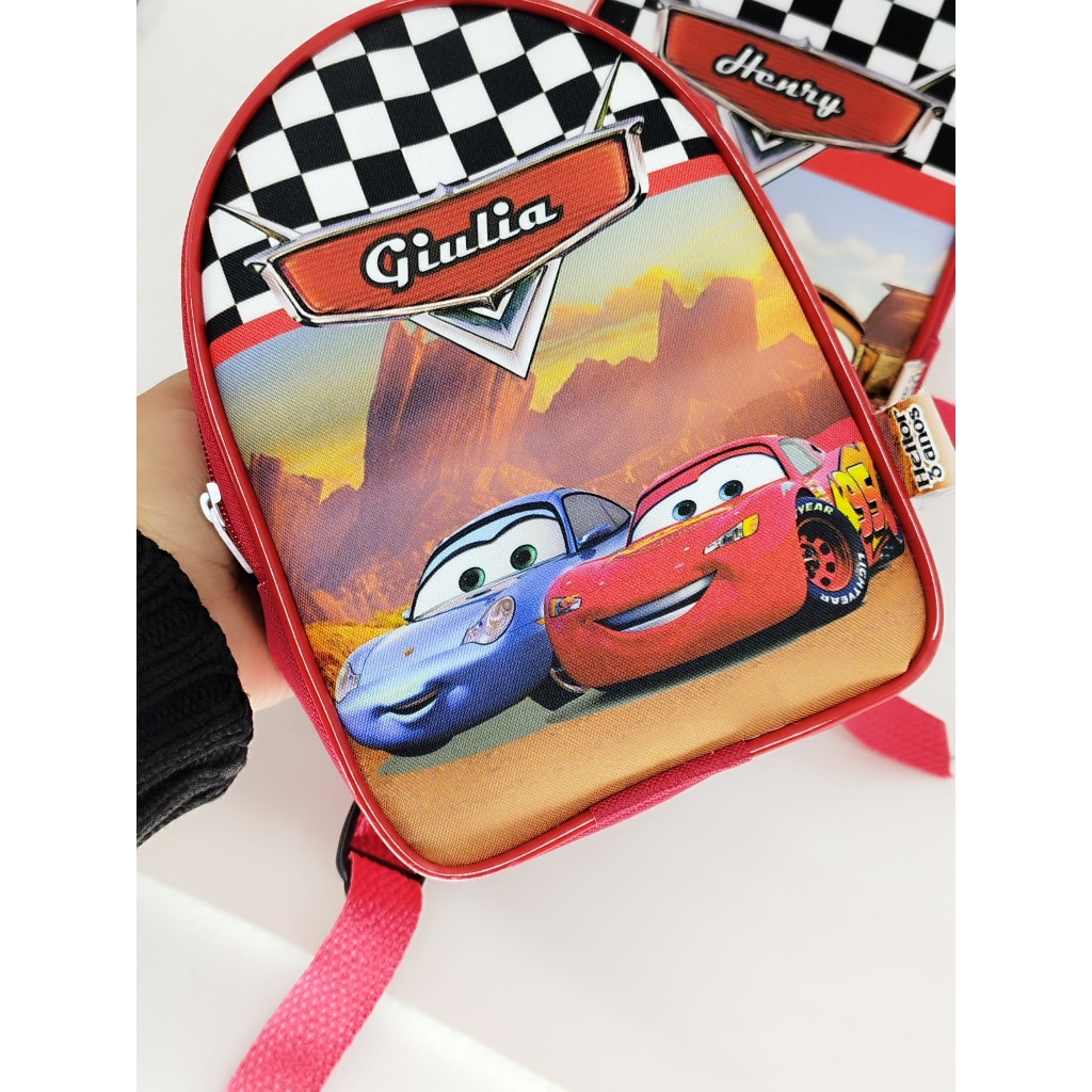 6 mochilinhas personalizadas, Macqueen, Carros, bolsas de aniversário, lembrancinhas!
