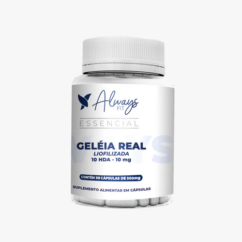 Geleia Real Liofilizada 10 HDA 10mg Com Vitamina D3, Vitamina C, B6 e B12 - 30 Cápsulas - 1 Unidade