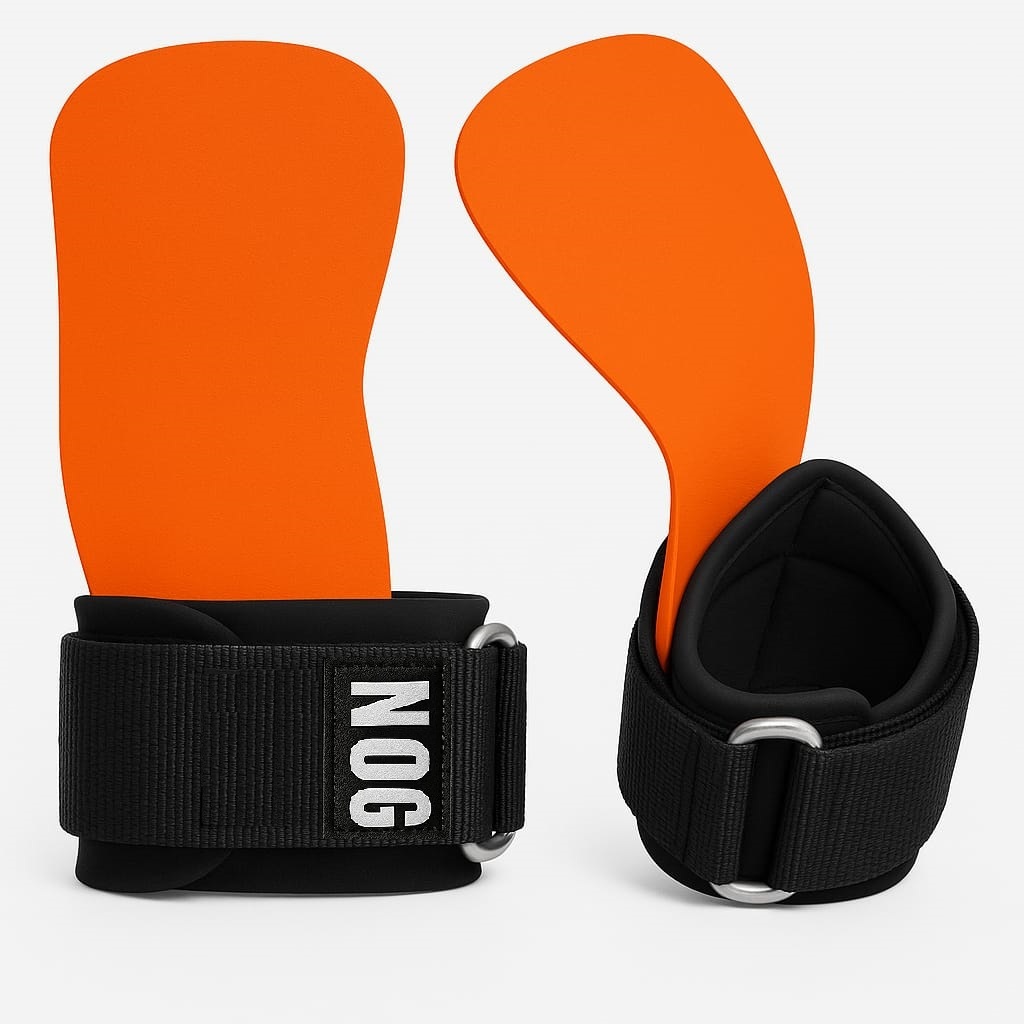 Luva Hand Grip Competição Power Crossfit Lpo Pull Up Luva Palmar Protetor o Par Orange
