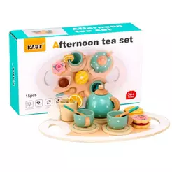 Brinquedo Madeira Kit Chá Café Bule Xicara Infantil Montessori Pedagógico