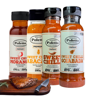 Molhos Churrasco Agridoce Abacaxi, Morango, Goiabada, Chilli Poletto 280g em Oferta na Shopee