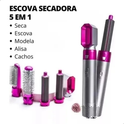 Escova Secadora Alisadora 5 em 1 Babyliss Modelador De Cachos Potente