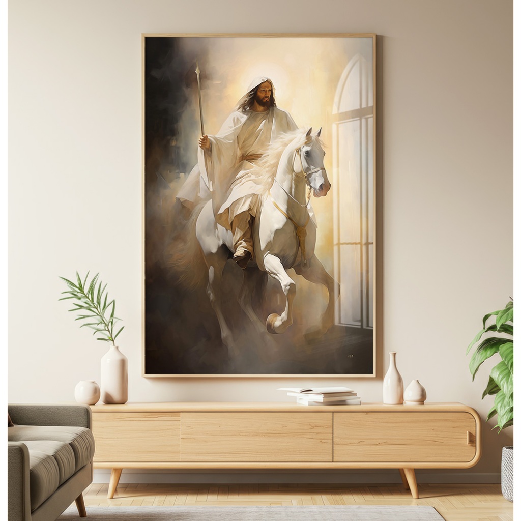 Quadro De Jesus Abstrato Para Sala Quadro Religioso Decorativo Quadro Com Moldura Príncipe Da Paz