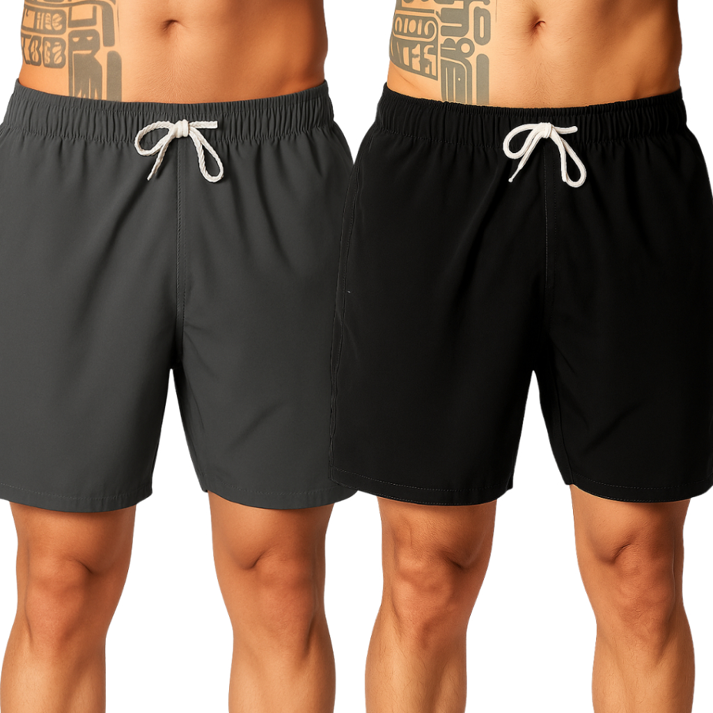 Kit 2 Shorts Tactel Masculino Plus Size Elastano G1 G2 G3 Mauricinho Calção Nobre