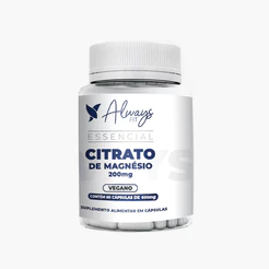 Citrato de Magnésio 200mg - 60 Cápsulas - 60 Caps - 1 Unidade