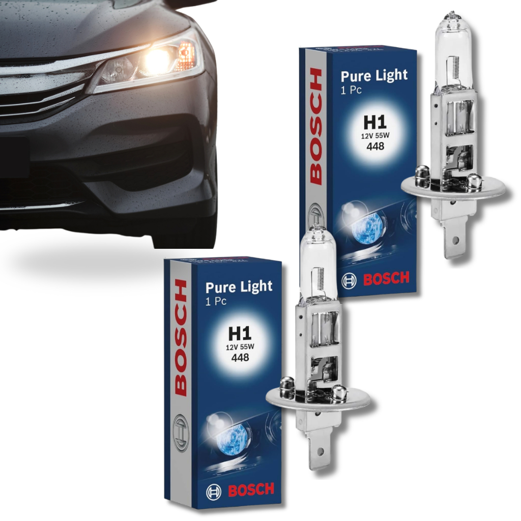 Kit Com 2 Lampadas Farol Alto / Baixo Bosch Original H1 12V 55W Halogena em Oferta na Shopee
