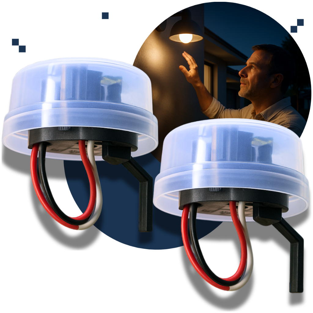 Kit 2 Relé Sensor Fotocélula Fotoelétrico Bivolt Com Suporte Auto Acende Corujito Qr51 Qualitronix em Oferta na Shopee