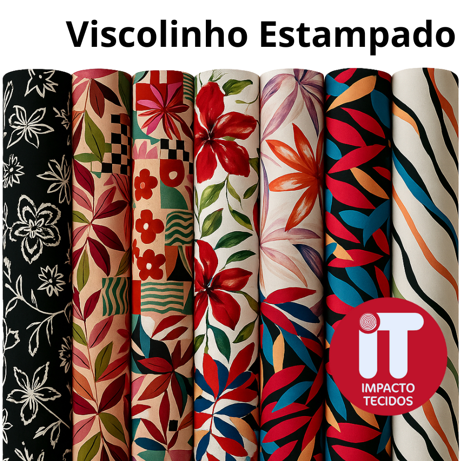 Tecido Viscolinho Estampado 100% Viscose Para Vestidos e Blusas Leves 1,45m largura