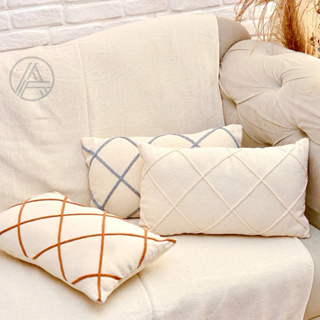 Capa de Almofada Baguete Boho Drapeada 30x50 Decorativa Algodão  Artesanal Sofá Cama Sala em Oferta na Shopee