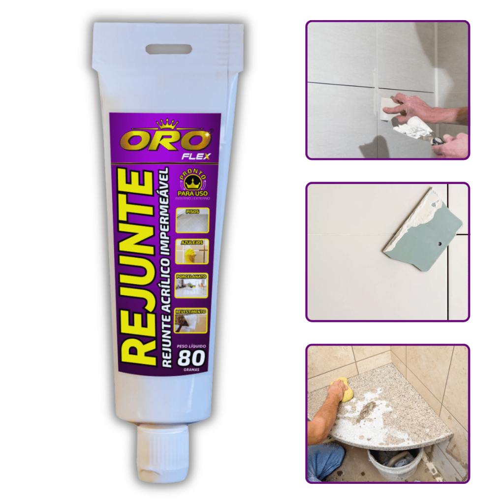 REJUNTE para aplicar sobre rejunte velho e manchado, fácil uso em bisnaga 80GR CINZA OROFLEX