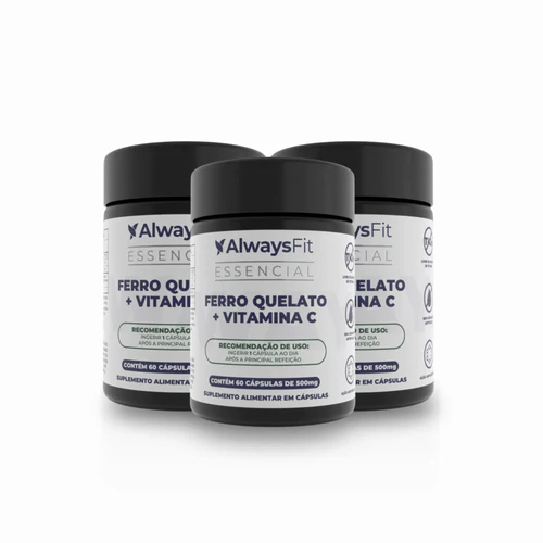 Ferro Quelato 35mg + Vitamina C 135mg - 60 Cápsulas - 3 Unidades