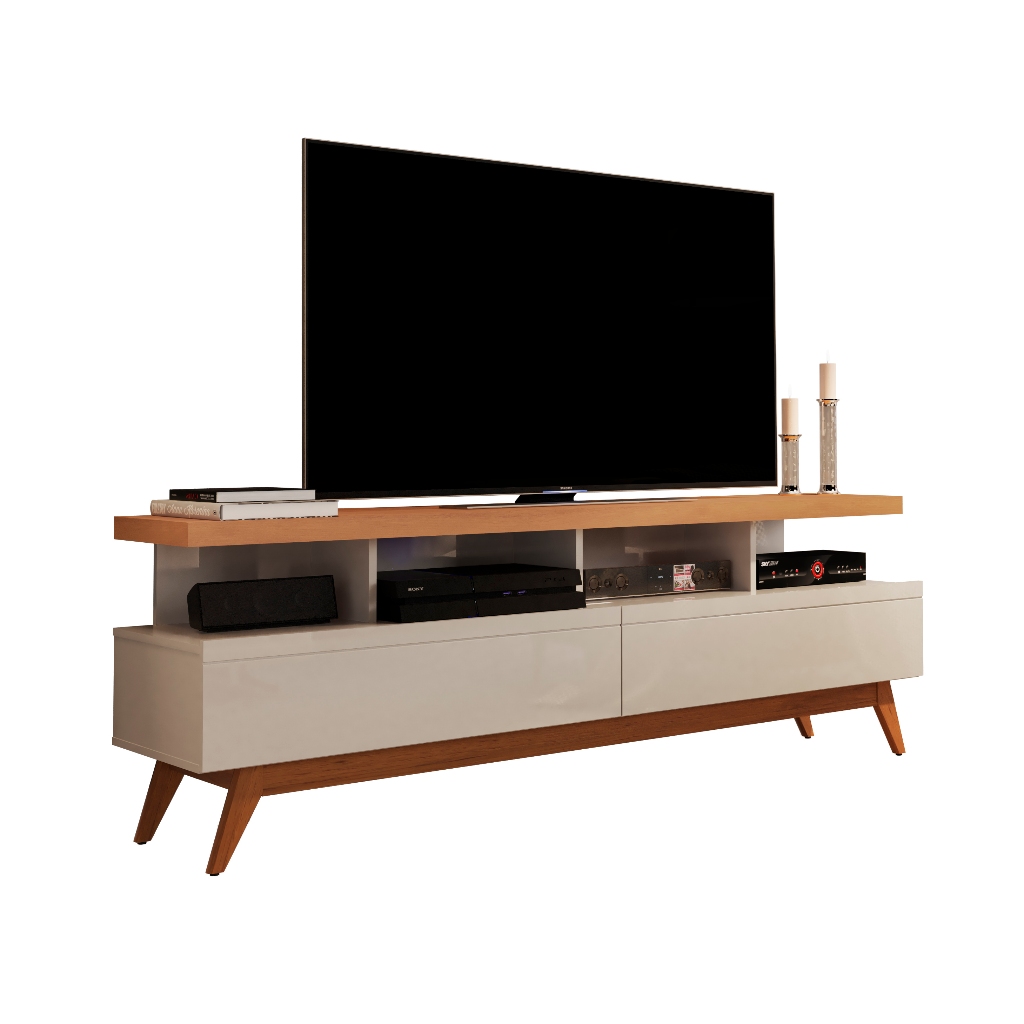 Rack Para Tv Até 60 Polegadas Vivare Wood 2 Gavetas  - 2 Cores
