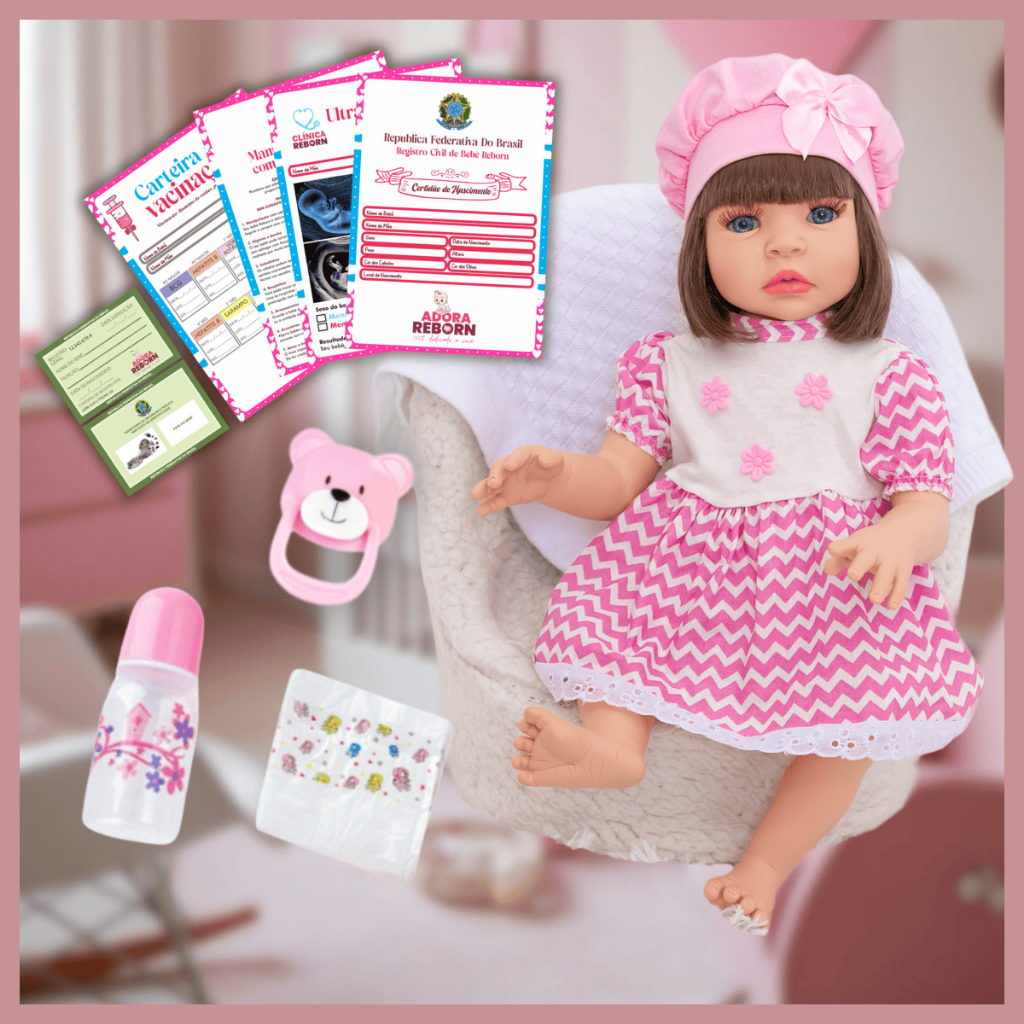 Bebê Reborn Boneca Realista Rosa de Silicone Pode Dar Banho Envio Imediato - Mom & Baby