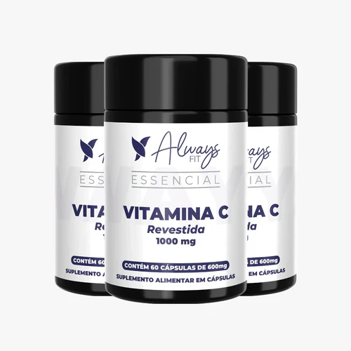 Vitamina C Revestida (Microencapsulada) - 1000mg - 60 Cápsulas - 3 Unidades
